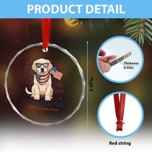 250th America Anniversary Crystal Glass Ornament Labrador Retriever American Flag 4th of July TS14 Print Your Wear