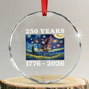 250th America Anniversary Crystal Glass Ornament Starry Night Patriotic Eagle Liberty Bell American Flag TS14 Transparent Glass 3'' Circle Print Your Wear