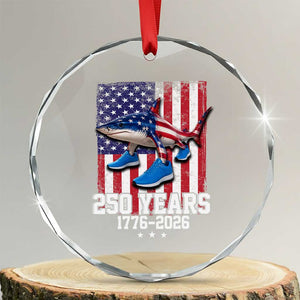 250th America Anniversary Crystal Glass Ornament Tralalero Tralala Italian Brainrot 4th of July Meme TS14 Transparent Glass 3'' Circle Print Your Wear