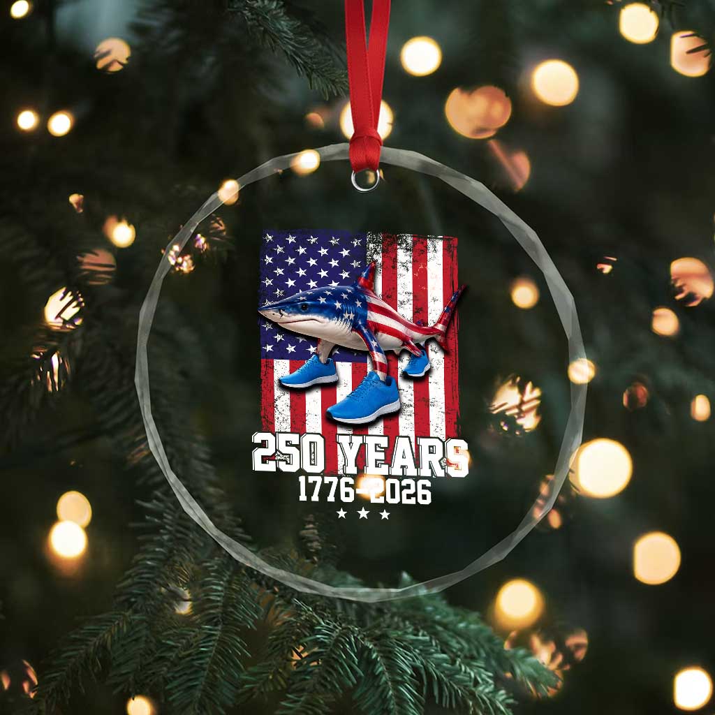 250th America Anniversary Crystal Glass Ornament Tralalero Tralala Italian Brainrot 4th of July Meme TS14 Print Your Wear