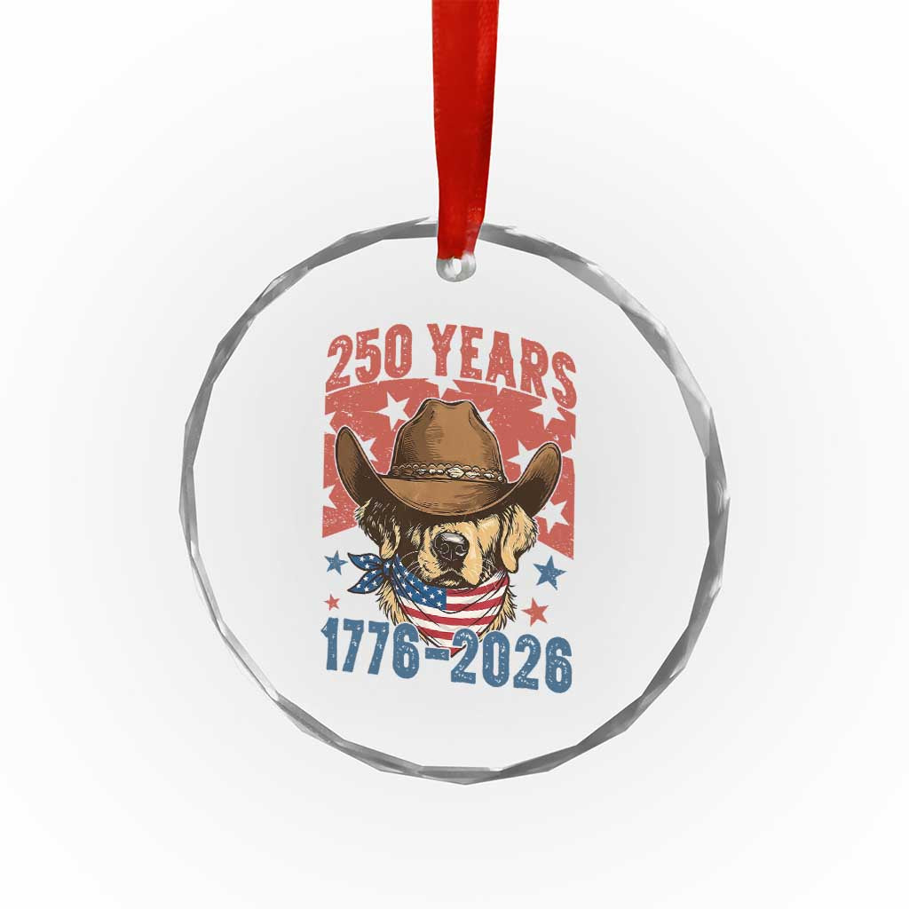 250th Anniversary USA Crystal Glass Ornament Western Golden Retriever 4th of July TS14 Print Your Wear