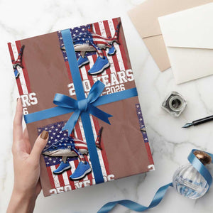 250th America Anniversary Wrapping Paper Roll Tralalero Tralala Italian Brainrot 4th of July Meme