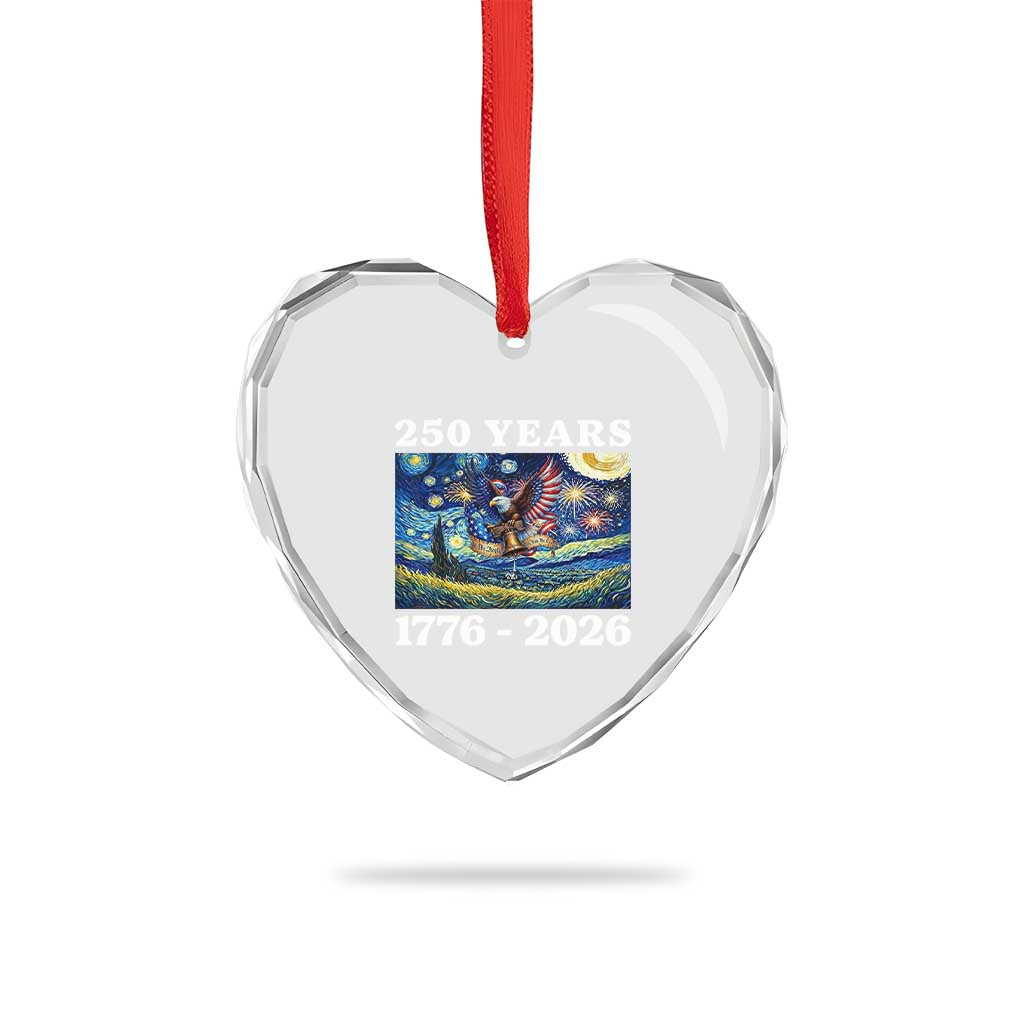 250th America Anniversary Heart Crystal Glass Ornament Starry Night Patriotic Eagle Liberty Bell American Flag TS14 Print Your Wear