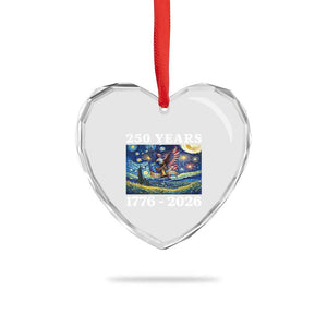 250th America Anniversary Heart Crystal Glass Ornament Starry Night Patriotic Eagle Liberty Bell American Flag TS14 Print Your Wear