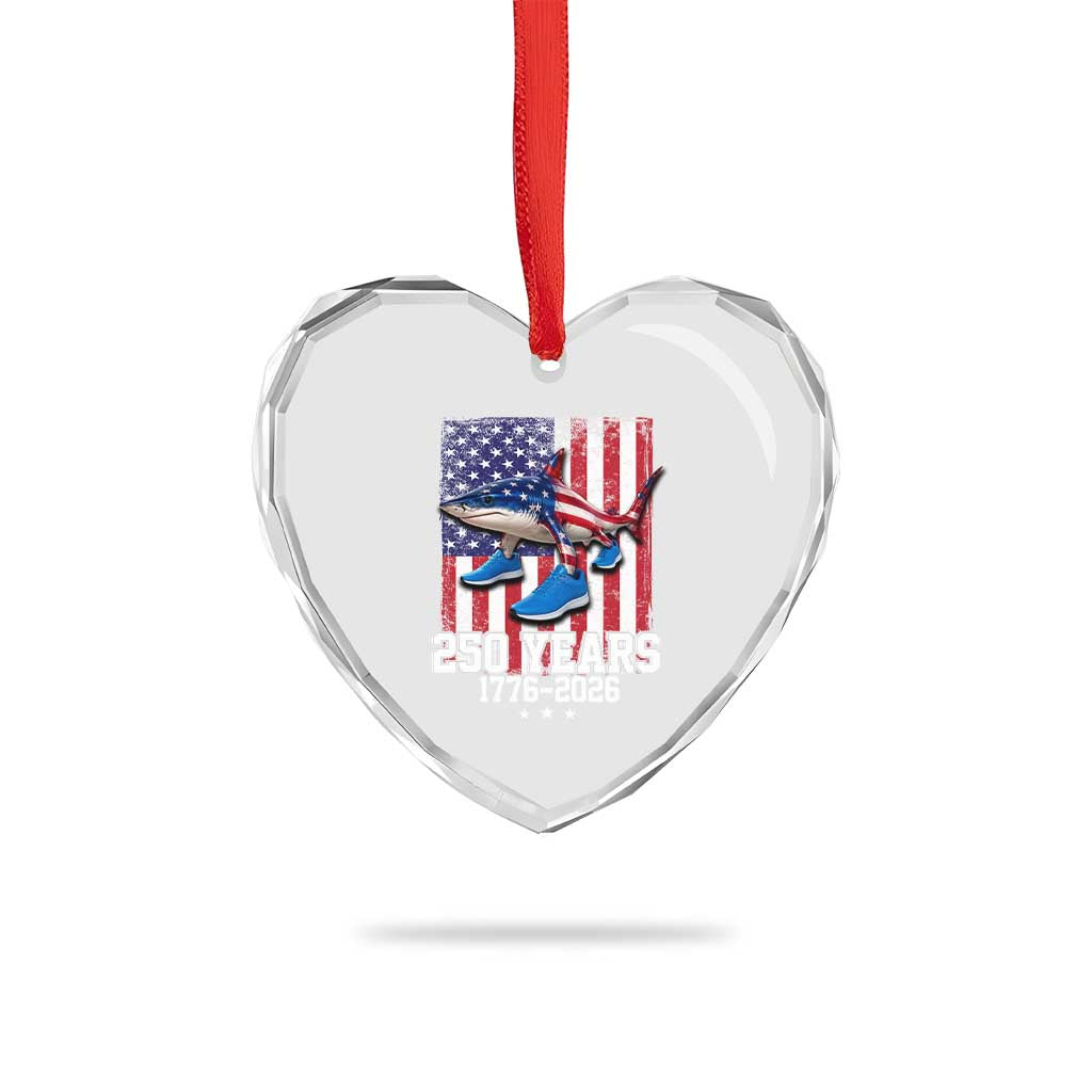 250th America Anniversary Heart Crystal Glass Ornament Tralalero Tralala Italian Brainrot 4th of July Meme