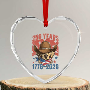 250th Anniversary USA Heart Crystal Glass Ornament Western Golden Retriever 4th of July TS14 Transparent Glass 3'' Heart Print Your Wear