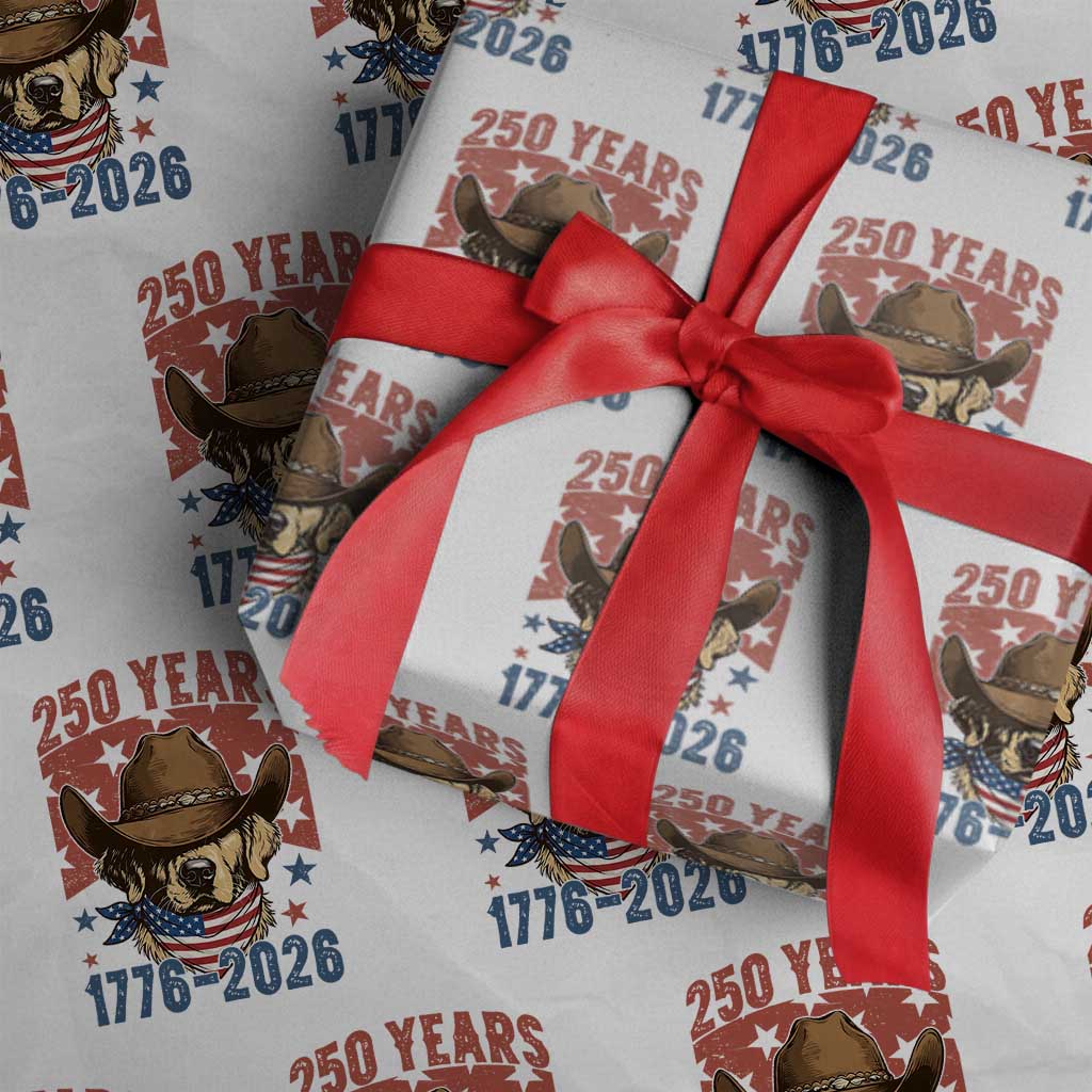 250th Anniversary USA Wrapping Paper Roll Western Golden Retriever 4th of July TS14 White Print Your Wear