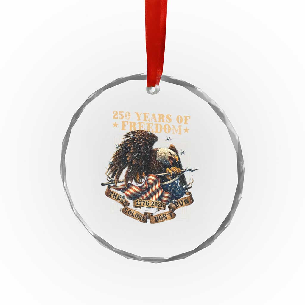 250th American Anniversary Crystal Glass Ornament 250 Years Of Freedom Independence American Flag TS11 Print Your Wear