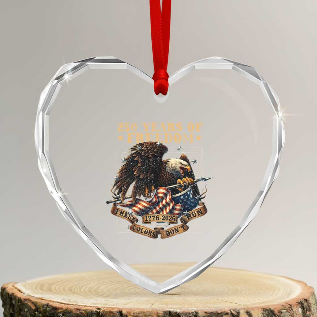 250th American Anniversary Heart Crystal Glass Ornament 250 Years Of Freedom Independence American Flag TS11 Transparent Glass 3'' Heart Print Your Wear