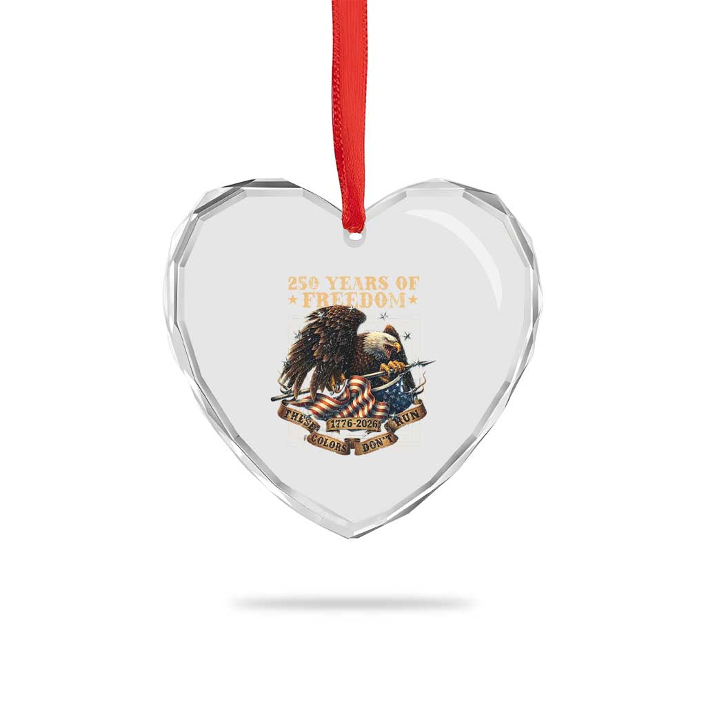 250th American Anniversary Heart Crystal Glass Ornament 250 Years Of Freedom Independence American Flag TS11 Print Your Wear