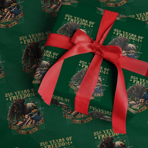 250th American Anniversary Wrapping Paper Roll 250 Years Of Freedom Independence American Flag TS11 Green Print Your Wear