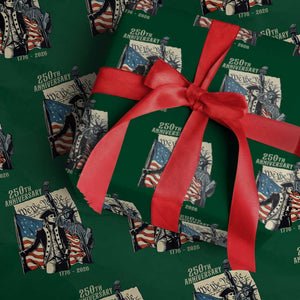 250th Anniversary 1776-2026 We The People Wrapping Paper Roll George Washington and Statue of Liberty History Pride TS02 Green Print Your Wear