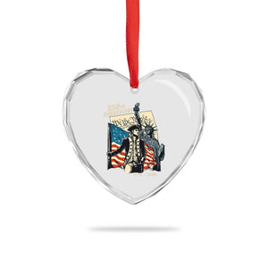 250th Anniversary 1776-2026 We The People Heart Crystal Glass Ornament George Washington and Statue of Liberty History Pride TS02 Print Your Wear