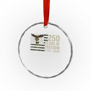 250th Anniversary Crystal Glass Ornament 1776 2026 250 Years Birthday Patriotic Camouflage USA Flag TS10 Print Your Wear