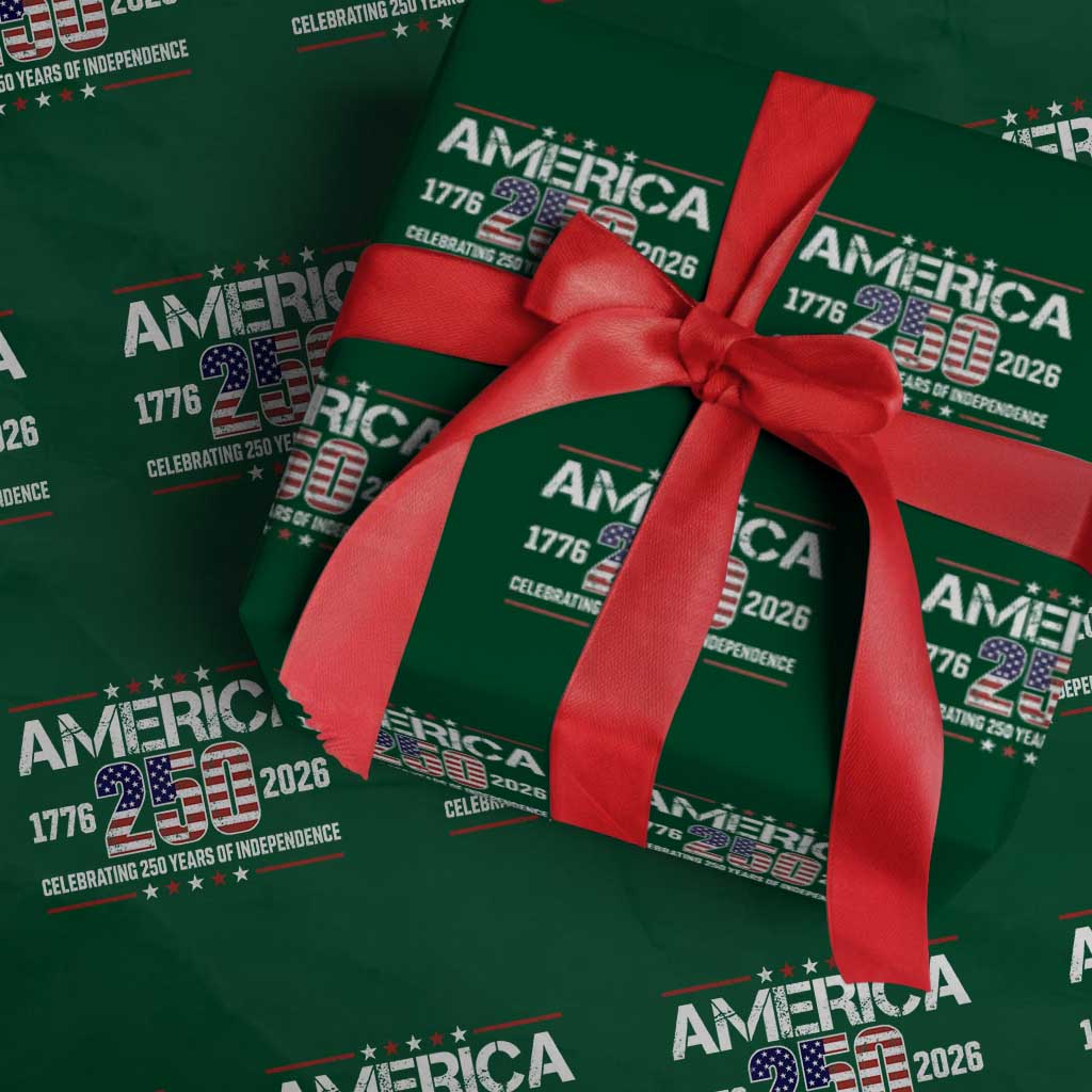 250th Anniversary Wrapping Paper Roll American 250 Years Birthday Patriotic 1776 2026 TS10 Green Print Your Wear