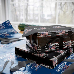 250th Anniversary Wrapping Paper Roll American 250 Years Birthday Patriotic 1776 2026 TS10 Black Print Your Wear