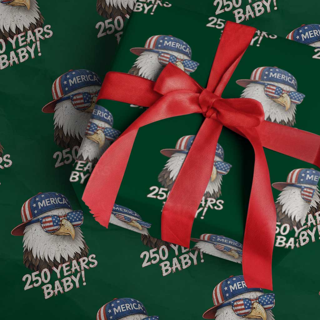 250th Anniversary USA 250 Years Baby Bald Eagle Wrapping Paper Roll TS11 Green Print Your Wear