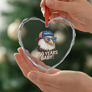 250th Anniversary USA 250 Years Baby Bald Eagle Heart Crystal Glass Ornament TS11 Print Your Wear