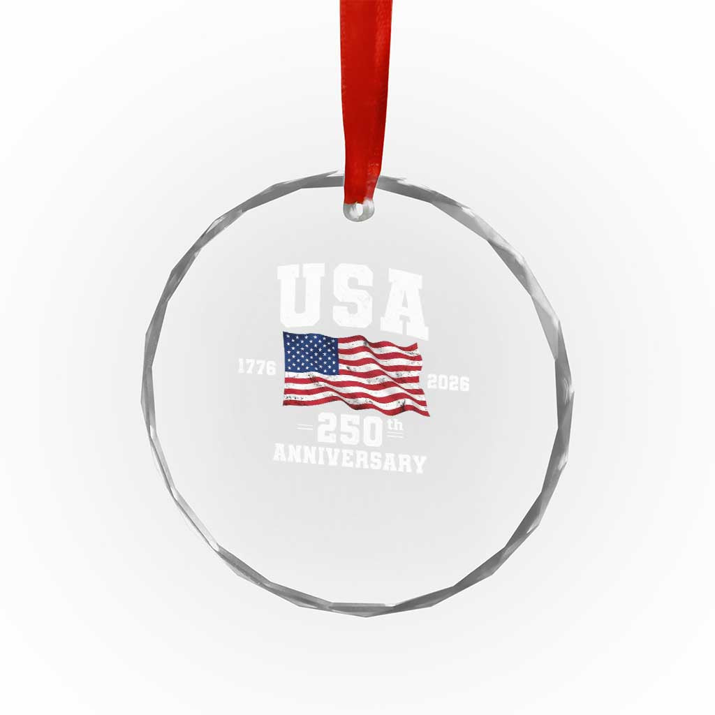 250th Anniversary USA 4th of July America US Flag Patriotic Crystal Glass Ornament TS11 Print Your Wear