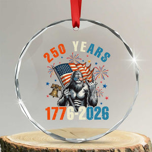 250th Anniversary USA Crystal Glass Ornament Bigfoot American Flag Patriotic 4th of July TS14 Transparent Glass 3'' Circle Print Your Wear
