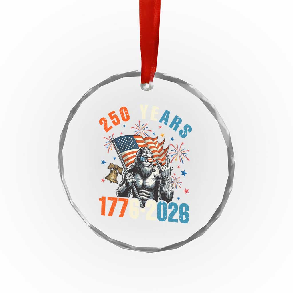 250th Anniversary USA Crystal Glass Ornament Bigfoot American Flag Patriotic 4th of July TS14 Print Your Wear
