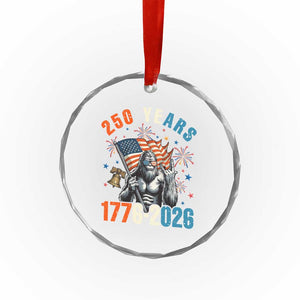250th Anniversary USA Crystal Glass Ornament Bigfoot American Flag Patriotic 4th of July TS14 Print Your Wear