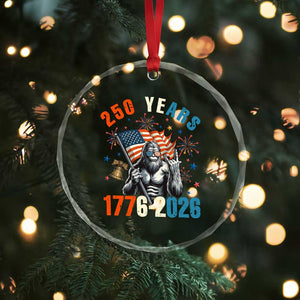 250th Anniversary USA Crystal Glass Ornament Bigfoot American Flag Patriotic 4th of July TS14 Print Your Wear