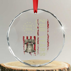 250th Anniversary USA Crystal Glass Ornament Patriotic Liberty Bell 1776 2026 American Flag TS14 Transparent Glass 3'' Circle Print Your Wear