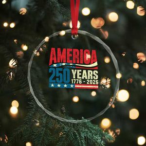 250th Anniversary USA Crystal Glass Ornament Retro 250 Years American 1776 2026 US Flag TS10 Print Your Wear