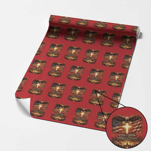 250th Anniversary USA Wrapping Paper Roll 1776 2026 4th of July Patriotic Us 250 Flag TS10 Red Print Your Wear