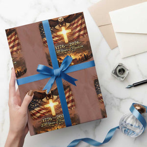 250th Anniversary USA Wrapping Paper Roll 1776 2026 4th of July Patriotic Us 250 Flag TS10 Mocha Print Your Wear