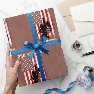250th Anniversary USA Wrapping Paper Roll Bigfoot Patriotic American USA Flag TS14 Mocha Print Your Wear