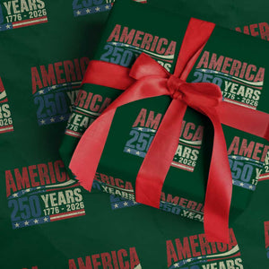 250th Anniversary USA Wrapping Paper Roll Retro 250 Years American 1776 2026 US Flag