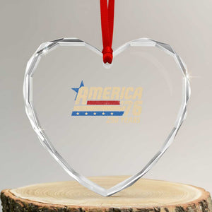 250th Anniversary USA Heart Crystal Glass Ornament America Retro 250 Years 1776 2026