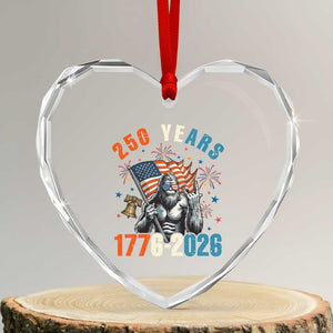 250th Anniversary USA Heart Crystal Glass Ornament Bigfoot American Flag Patriotic 4th of July TS14 Transparent Glass 3'' Heart Print Your Wear