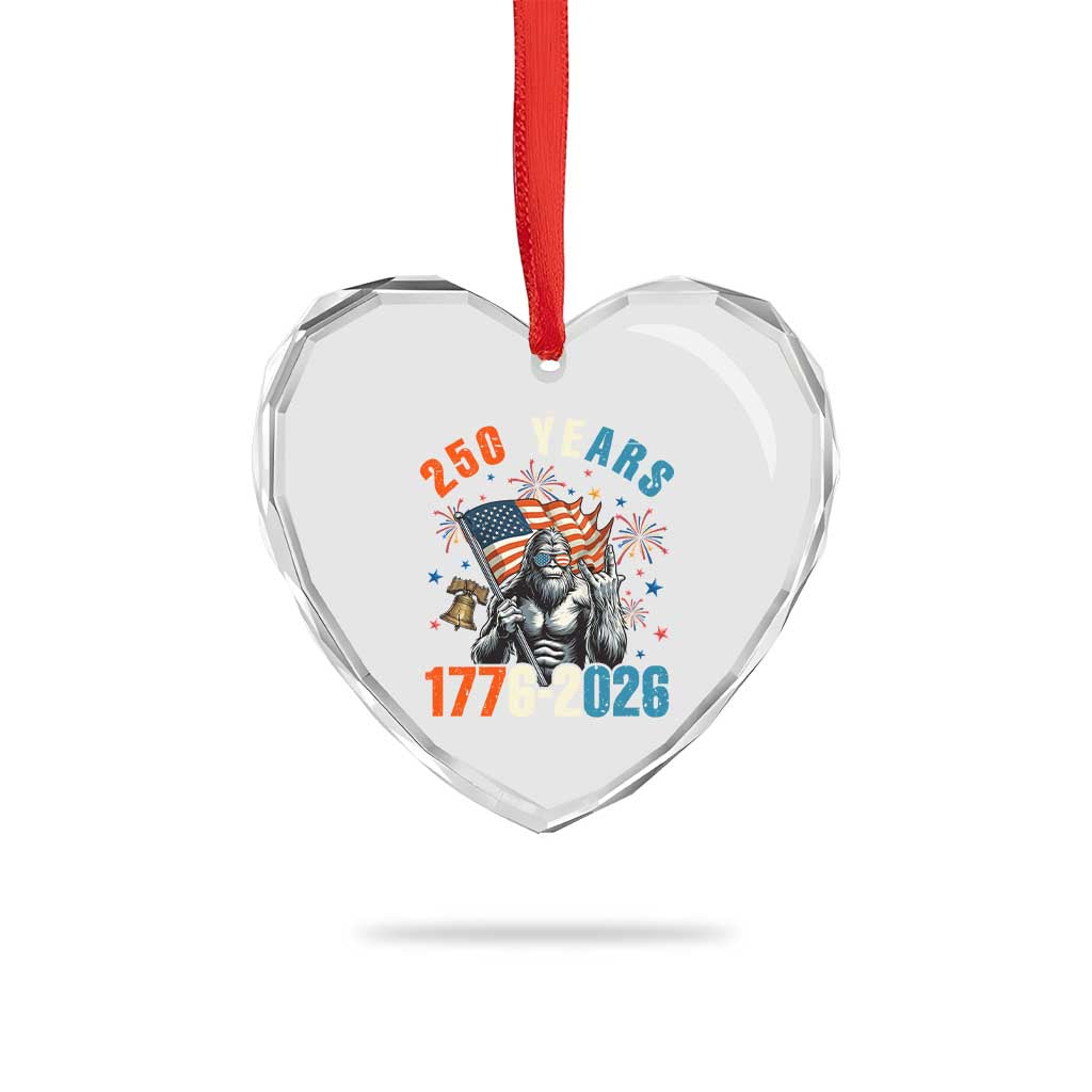 250th Anniversary USA Heart Crystal Glass Ornament Bigfoot American Flag Patriotic 4th of July TS14 Print Your Wear