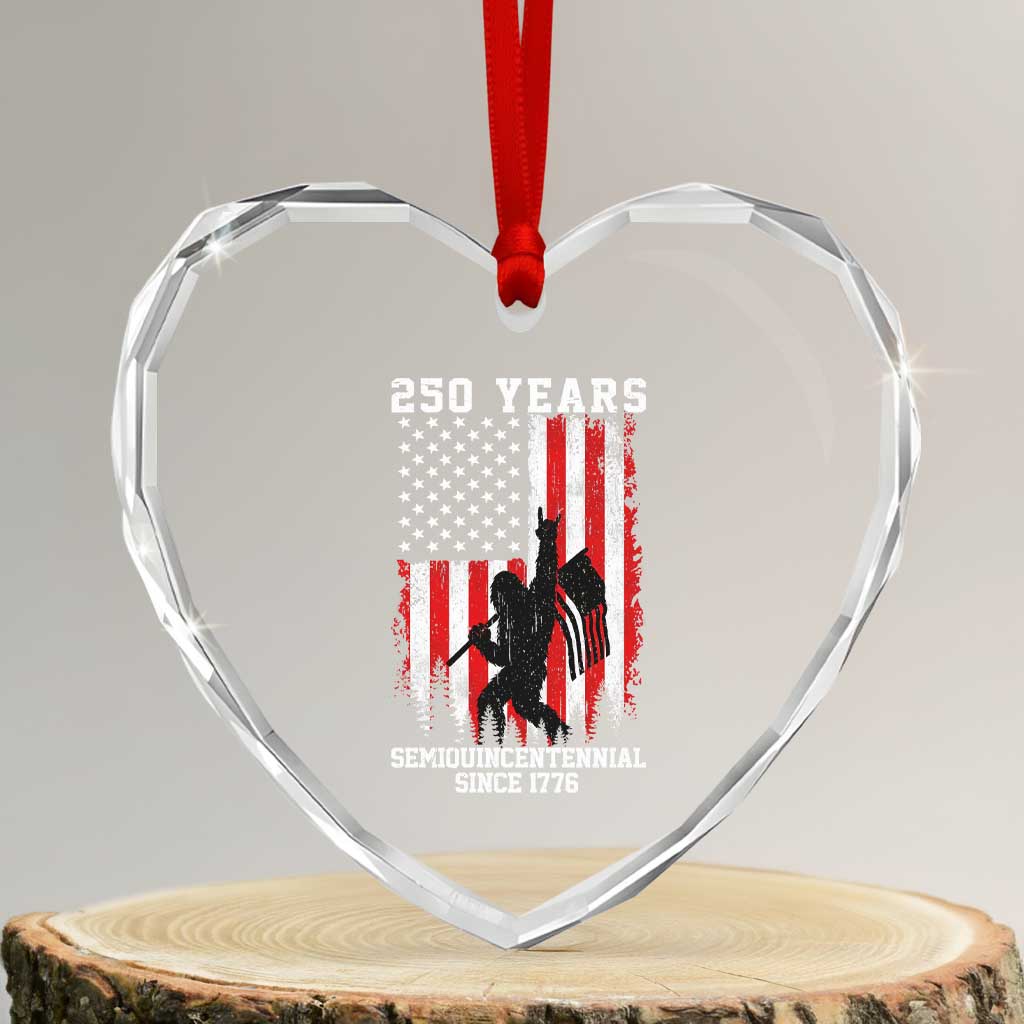 250th Anniversary USA Heart Crystal Glass Ornament Bigfoot Patriotic American USA Flag TS14 Transparent Glass 3'' Heart Print Your Wear