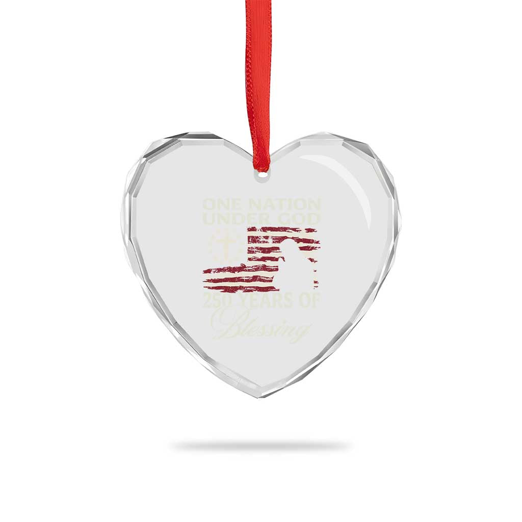 250th Anniversary USA Heart Crystal Glass Ornament One Nation Under God 250 Years Of Blessing TS14 Print Your Wear