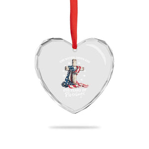 250th Anniversary USA Heart Crystal Glass Ornament One Nation Under God US 250 Flag Cross 4th Of July TS10 Print Your Wear