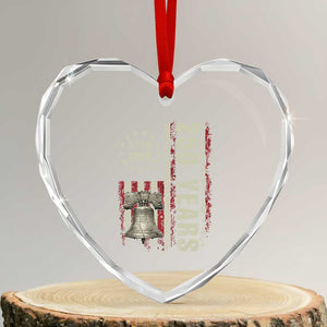 250th Anniversary USA Heart Crystal Glass Ornament Patriotic Liberty Bell 1776 2026 American Flag TS14 Transparent Glass 3'' Heart Print Your Wear