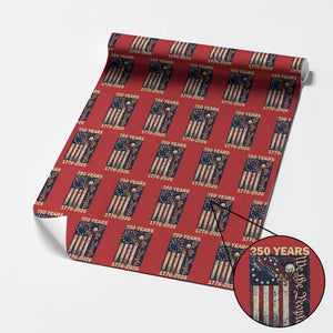 250th Anniversary USA Patriotic Wrapping Paper Roll 250 Years We The People Vintage Bald Eagle TS11 Red Print Your Wear