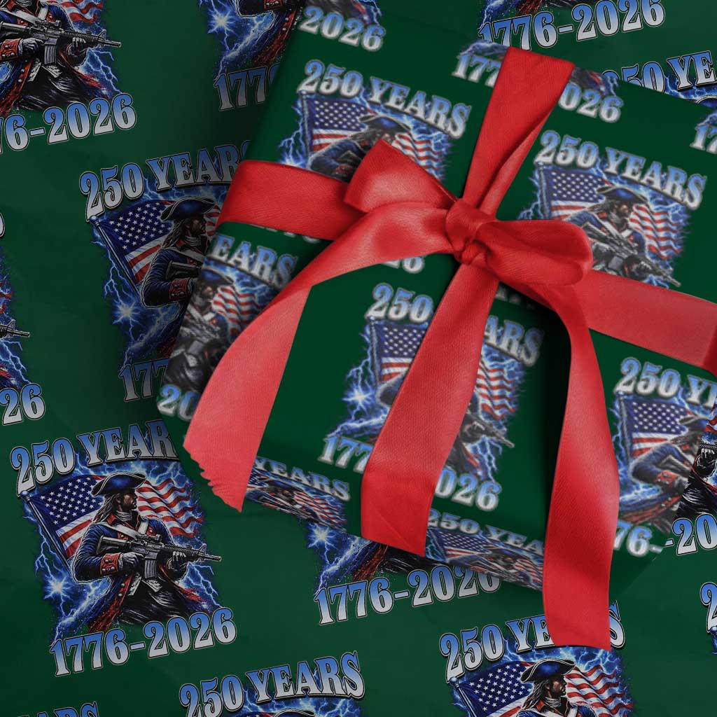 250th Anniversary Yankee Spirit Wrapping Paper Roll 1776 2026 Patriotic Tactical Minuteman US Flag TS10 Green Print Your Wear