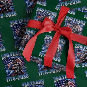 250th Anniversary Yankee Spirit Wrapping Paper Roll 1776 2026 Patriotic Tactical Minuteman US Flag TS10 Green Print Your Wear