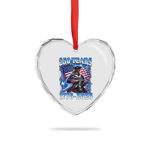 250th Anniversary Yankee Spirit Heart Crystal Glass Ornament 1776 2026 Patriotic Tactical Minuteman US Flag TS10 Print Your Wear