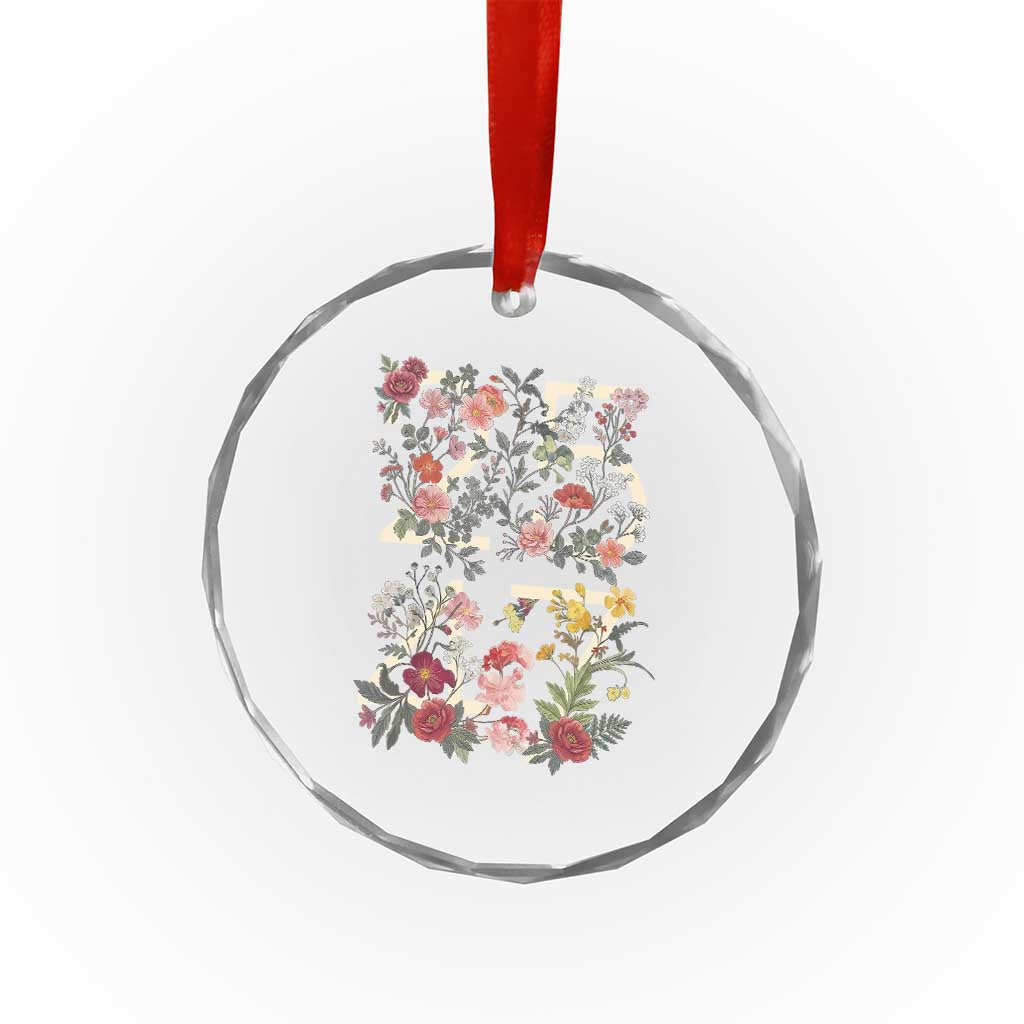 2547 Wildflower Floral Graphic Crystal Glass Ornament Subtle Coded 25th Amendment Political Satire Aesthetic TS02 Print Your Wear