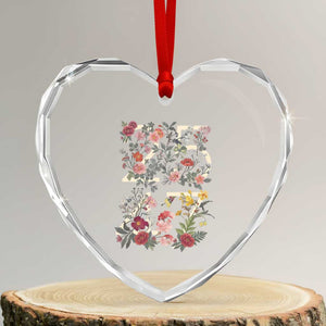 2547 Wildflower Floral Graphic Heart Crystal Glass Ornament Subtle Coded 25th Amendment Political Satire Aesthetic TS02 Transparent Glass 3'' Heart Print Your Wear