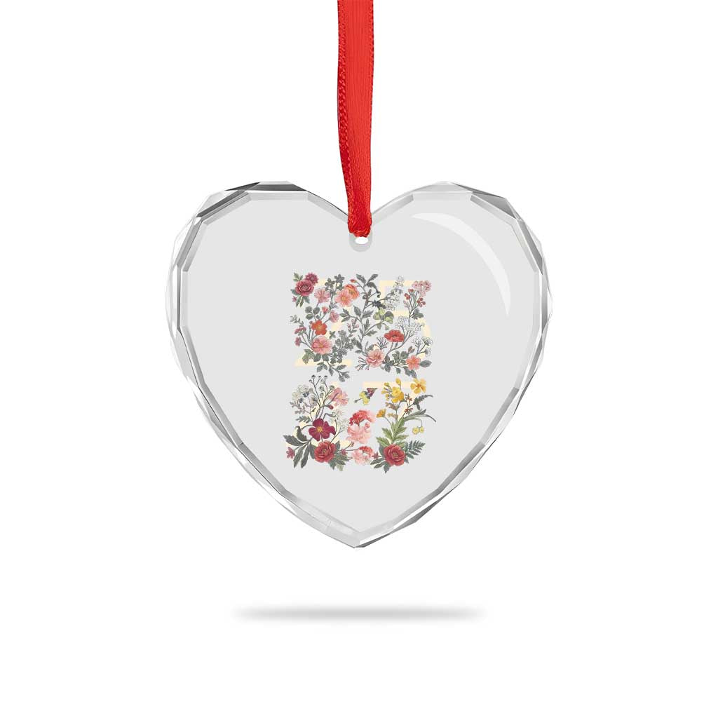 2547 Wildflower Floral Graphic Heart Crystal Glass Ornament Subtle Coded 25th Amendment Political Satire Aesthetic TS02 Print Your Wear