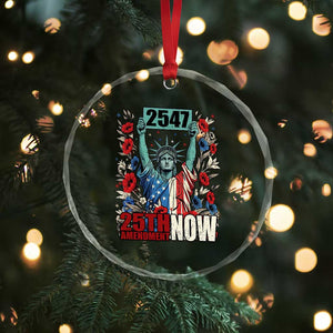 25th Amendment Now 2547 Crystal Glass Ornament Statue of Liberty Floral Political Statement Graphic TS02 Print Your Wear