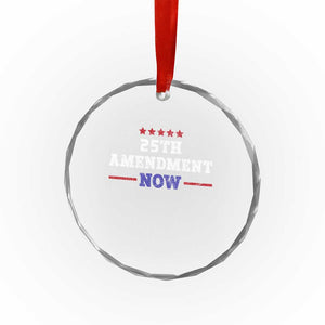 25th Amendment Now Patriotic Crystal Glass Ornament Red White and Blue Political Satire TS02 Print Your Wear