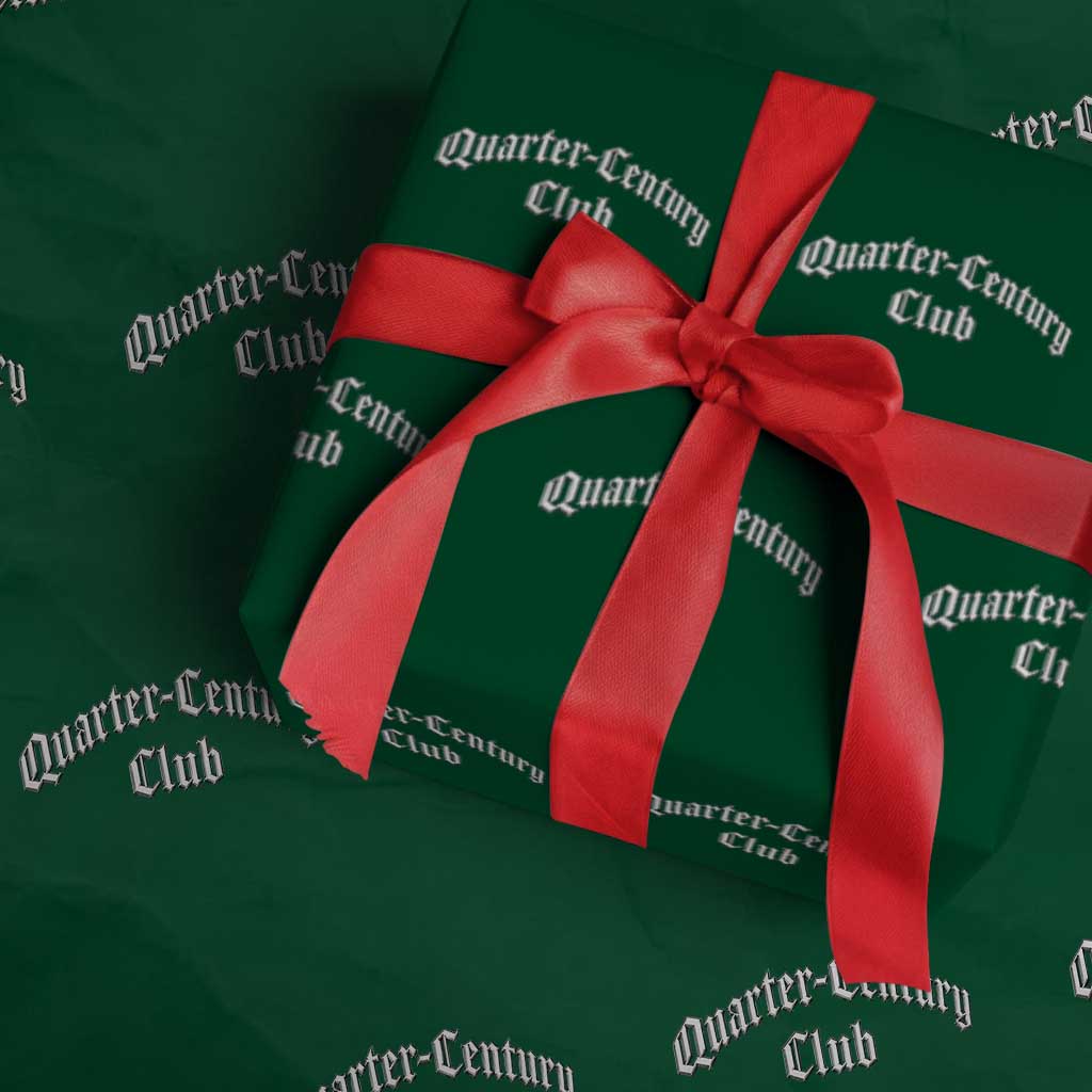 25th Birthday Wrapping Paper Roll Quarter Century Club Gothic 25 Years Old Bday TS11 Green Print Your Wear